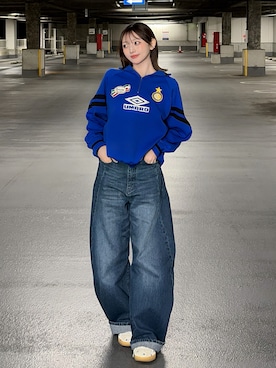 「UMBRO（アンブロ）のアイテム」を使った、まりいさん（レディース・159cm）の冬コーディネート