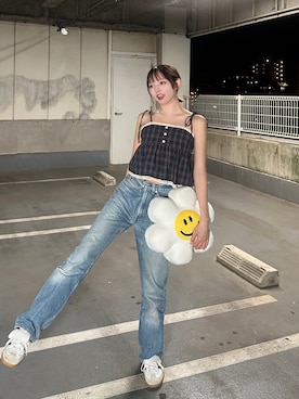 「アイテム（キャミソール）」を使った、まりいさん（レディース・159cm）の秋コーディネート