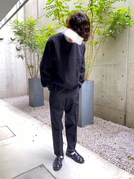 「パラブーツ」｜「アイテム（スウェット）」を使った、ぜんさん（メンズ・176cm）の春コーディネート