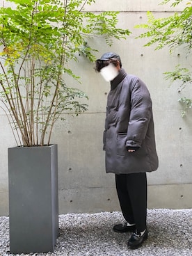 「白靴下」｜「アイテム（ローファー）」を使った、ぜんさん（メンズ・176cm）の冬コーディネート