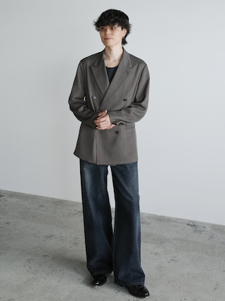 「WYM LIDNM(ウィム バイ リドム)のMELANGE TWEED DOUBLE JACKET【SET-UP】(テーラードジャケット)」を使った、watoさん(メンズ・174cm)の秋コーディネート