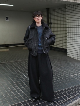 「アイテム（スラックス）」を使った、watoさん（メンズ・174cm）の秋コーディネート