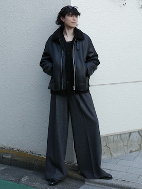 「アイテム（スラックス）」を使った、watoさん（メンズ・174cm）の秋コーディネート