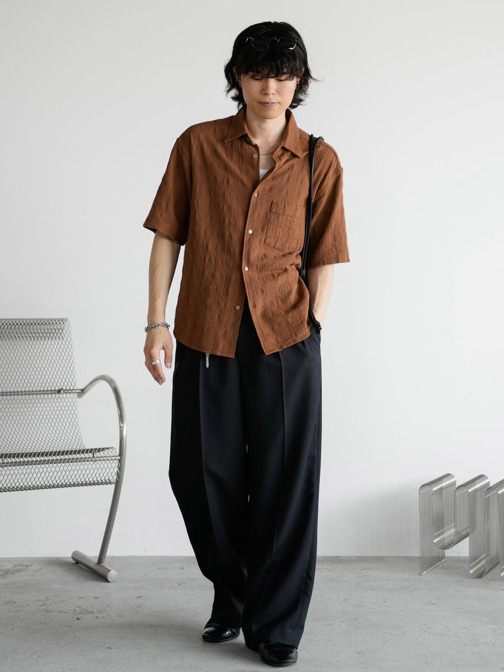 SEMI WIDE STRAIGHT WOOLY SLACKSを使った人気ファッション