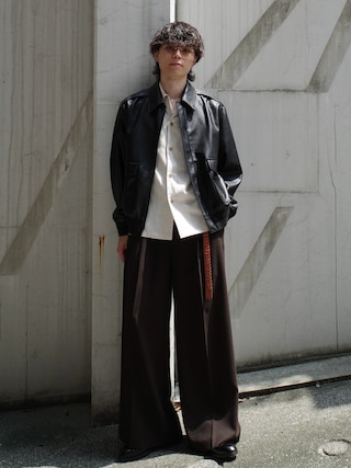 「WYM LIDNM(ウィム バイ リドム)のA-2 ARTIFICIAL GRAIN FLIGHT JACKET(ブルゾン)」を使った、watoさん(メンズ・174cm)の秋コーディネート