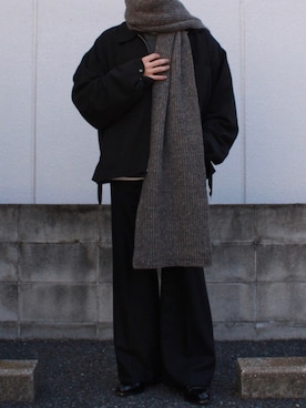 「sunsea」｜「アイテム（スラックス）」を使った、watoさん（メンズ・174cm）の冬コーディネート