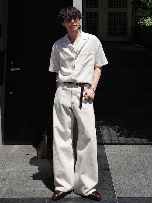 「WYM LIDNM(ウィム バイ リドム)のDRAPE LINEN H/S SHIRT(シャツ/ブラウス)」を使った、watoさん(メンズ・174cm)の夏コーディネート