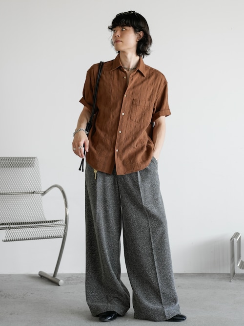 GAUZE MESH CHECK H/S SHIRT