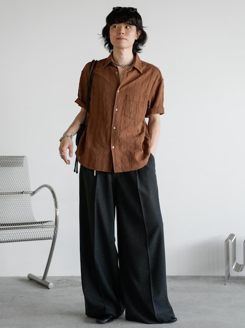 GAUZE MESH CHECK H/S SHIRT