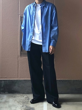 「Graphpaper（グラフペーパー）のアイテム（トップス）」を使った、watoさん（メンズ・174cm）の秋コーディネート