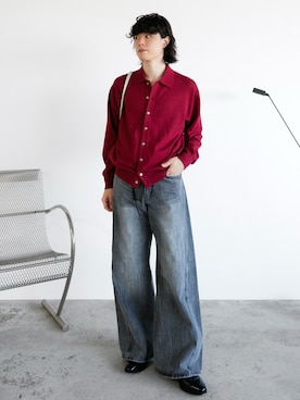 「WYM LIDNM（ウィム バイ リドム）のT/C BASIC KNIT SHIRT CARDIGAN（シャツ/ブラウス）」を使った、watoさん（メンズ・174cm・20代）の夏コーディネート