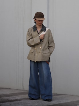 「Hender Scheme（エンダースキーマ）のアイテム（キャップ）」を使った、watoさん（メンズ・174cm）の秋コーディネート