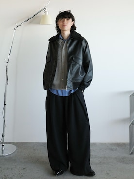 「アイテム（スラックス）」を使った、watoさん（メンズ・174cm）の秋コーディネート