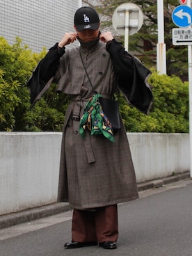 「stein（シュタイン）のアイテム（トレンチコート）」を使った、watoさん（メンズ・174cm）の秋コーディネート