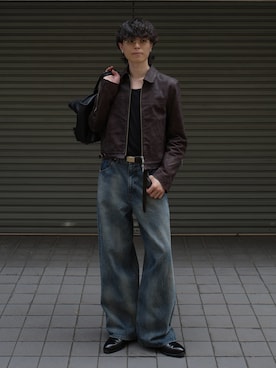 「WYM LIDNM（ウィム バイ リドム）のSilver 925 CROSS-LINK CHAIN NECKLACE（ネックレス、シルバー系）」を使った、watoさん（メンズ・174cm）の夏コーディネート