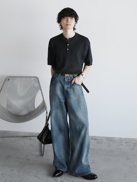 「WYM LIDNM（ウィム バイ リドム）のアイテム」を使った、watoさん（メンズ・174cm）の春コーディネート