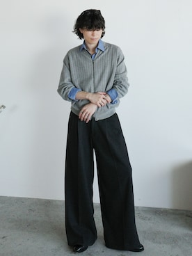 「アイテム（スラックス）」を使った、watoさん（メンズ・174cm・20代）の冬コーディネート