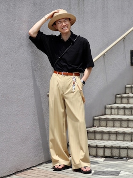 「麦わら帽子」｜watoさん（メンズ・174cm）の春コーディネート