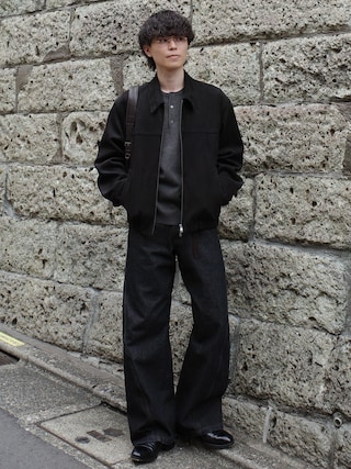 「WYM LIDNM(ウィム バイ リドム)のWOOL BLEND 14G HENLEY KNIT(ニット/セーター)」を使った、watoさん(メンズ・174cm)の秋コーディネート