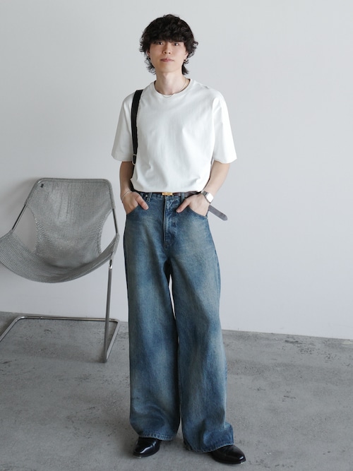 「WYM LIDNM（ウィム バイ リドム）のEXTRA FINE COTTON BASIC TEE（Tシャツ/カットソー）」を使った、watoさん（メンズ・174cm）の春コーディネート