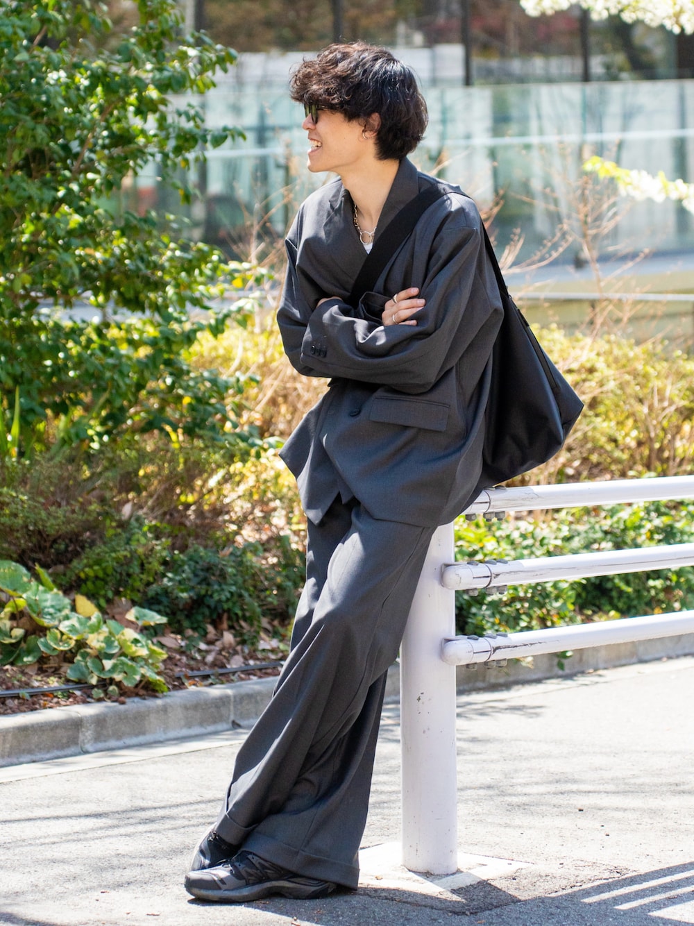 soerte セットアップ ダブルブレストジャケット/ワイドストレートスラックス soerte セットアップ ダブルジャケット/ ワイドストレートスラックス