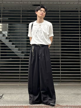 「soerte（ソエルテ）の4 pattern assort graphic Tee/４パターンアソートグラフィックT（Tシャツ/カットソー）」を使った、watoさん（メンズ・174cm）の夏コーディネート