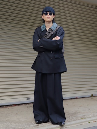 MASU（エムエーエスユー）の「ZIP-UP MARBLE BANDANA SHIRT