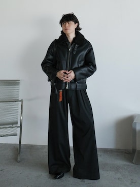 「アイテム（スラックス）」を使った、watoさん（メンズ・174cm・20代）の冬コーディネート