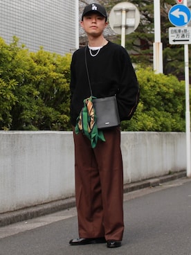 「stein（シュタイン）のアイテム（スウェット）」を使った、watoさん（メンズ・174cm）の秋コーディネート