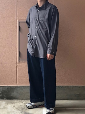 「Lui's（ルイス）のナローベルト（ベルト）」を使った、watoさん（メンズ・174cm）の秋コーディネート