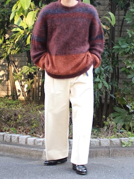 「Lui's（ルイス）のナローベルト（ベルト）」を使った、watoさん（メンズ・174cm）の秋コーディネート