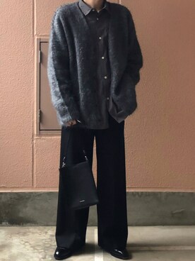 「sunsea」｜「アイテム（スラックス）」を使った、watoさん（メンズ・174cm）の秋コーディネート