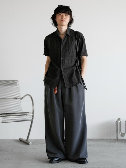 GAUZE MESH CHECK H/S SHIRT