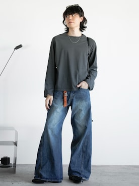 「アイテム（デニムパンツ）」を使った、watoさん（メンズ・174cm）の秋コーディネート
