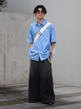 「CALMANTHOLOGY（カルマンソロジー）のアイテム（シューズ）」を使った、watoさん（メンズ・174cm）の夏コーディネート