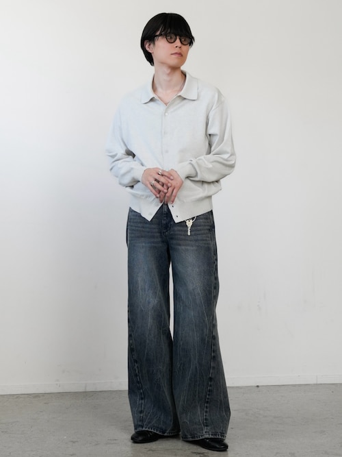 【WYM LIDNM】CURVED FLARE DENIM SLACKS CURVED FLARE BAGGY DENIM（デニムパンツ）｜WYM LIDNM（ウィム バイ