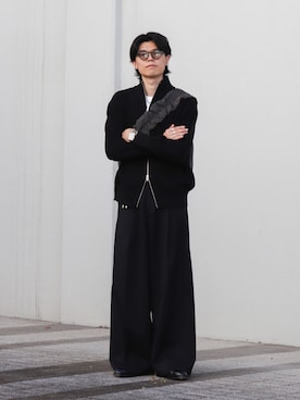 「stein（シュタイン）のアイテム（スラックス）」を使った、watoさん（メンズ・174cm）の秋コーディネート