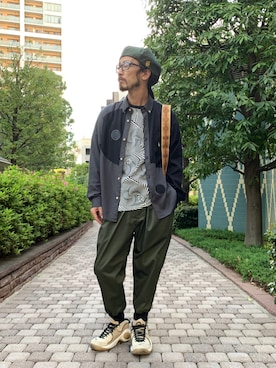 「ALDIES（アールディーズ）のアイテム（ハンチング/ベレー帽）」を使った、りょうさん（メンズ・171cm）の春コーディネート