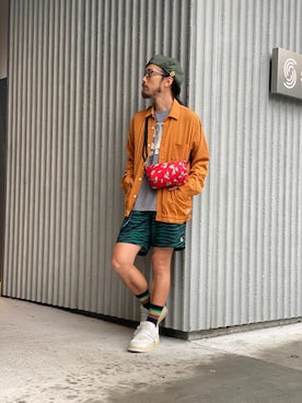 「ALDIES（アールディーズ）のアイテム（ハンチング/ベレー帽）」を使った、りょうさん（メンズ・171cm）の夏コーディネート