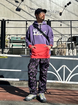 「プルオーバーパーカー」｜「アイテム（帽子）」を使った、りょうさん（メンズ・171cm）の冬コーディネート