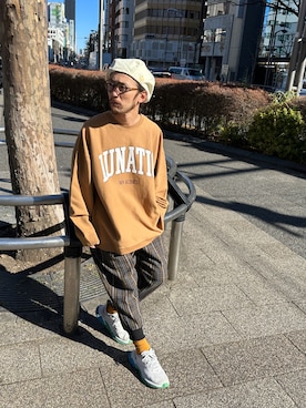 「アイテム（ハンチング/ベレー帽、その他）」を使った、りょうさん（メンズ・171cm）の冬コーディネート