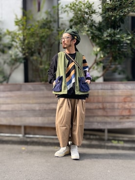 「ALDIES（アールディーズ）のアイテム（ハンチング/ベレー帽）」を使った、りょうさん（メンズ・171cm）の冬コーディネート