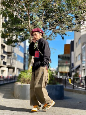 「ALDIES（アールディーズ）のアイテム（ハンチング/ベレー帽）」を使った、りょうさん（メンズ・171cm）の秋コーディネート