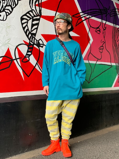 Skull Border Saluel Pants / スカルボーダーサルエルパンツ