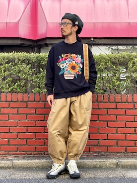 「ALDIES（アールディーズ）のアイテム（ハンチング/ベレー帽）」を使った、りょうさん（メンズ・171cm）の秋コーディネート