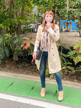 「NATURAL BEAUTY BASIC（ナチュラルビューティーベーシック）のアイテム（トレンチコート）」を使った、kanaさん（レディース・158cm）の春コーディネート