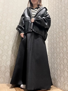 「ドッキングワンピ」｜「アイテム（ブルゾン）」を使った、nonaさん（レディース・152cm）の春コーディネート
