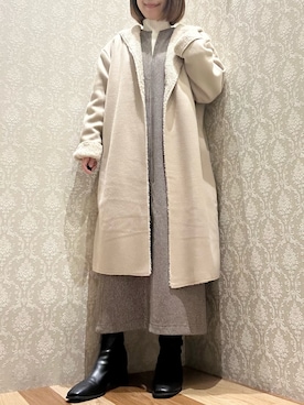 「Green　Parks（グリーンパークス）のアイテム（その他アウター）」を使った、nonaさん（レディース・152cm）の冬コーディネート