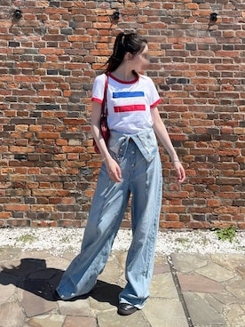 「Levi's（リーバイス）のアイテム」を使った、まきなこさん（レディース・167cm）の夏コーディネート
