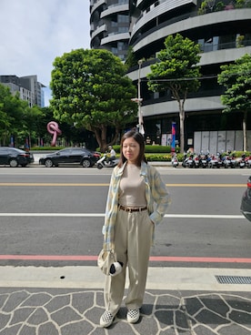 「アイテム（チューブトップ）」を使った、xuannnさん（レディース・150cm）の秋コーディネート